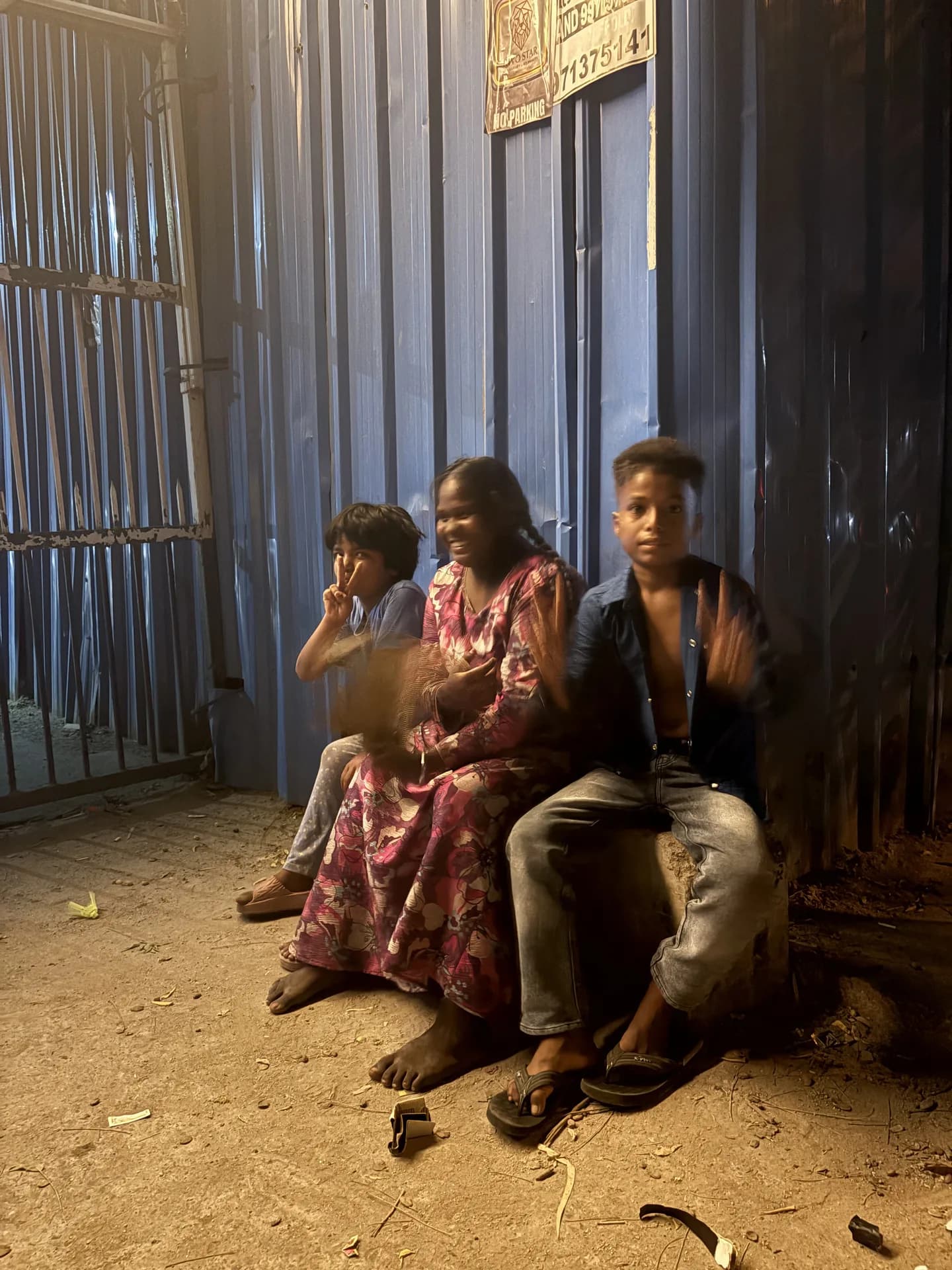 A family sharing a warm moment after the screening